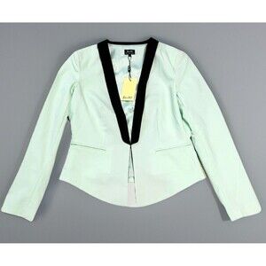 Bardot Luxe Tux Blazer In Mint With Black Trim Size 8 NWT